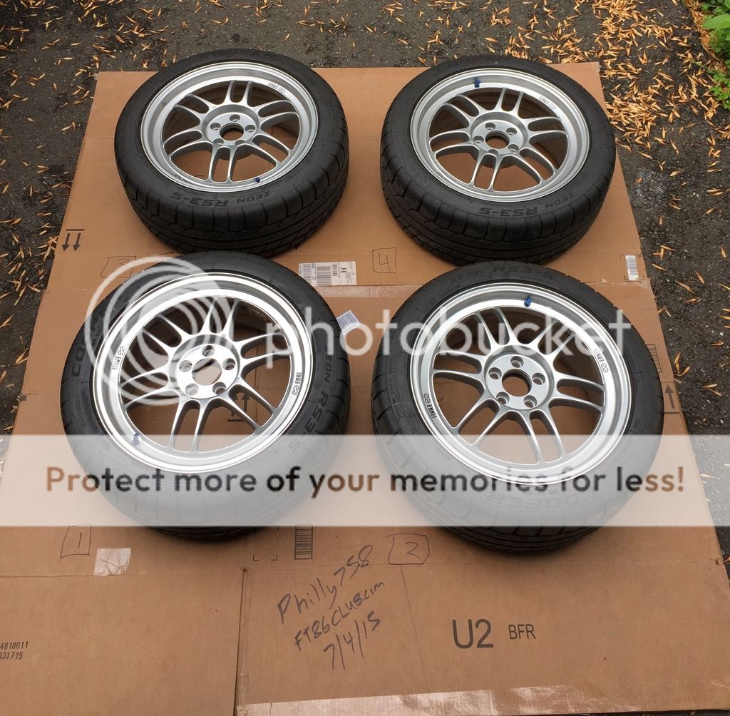 SOLD Enkei RPF1 17x8 et45 w/ Cooper Zeon RS3S 225/45 tires Toyota